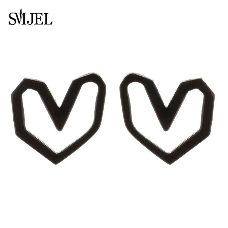 2025 Stainless Steel Jesus Cross Earrings – Men’s Christian Stud Jewelry with Heart Charm - Image 7