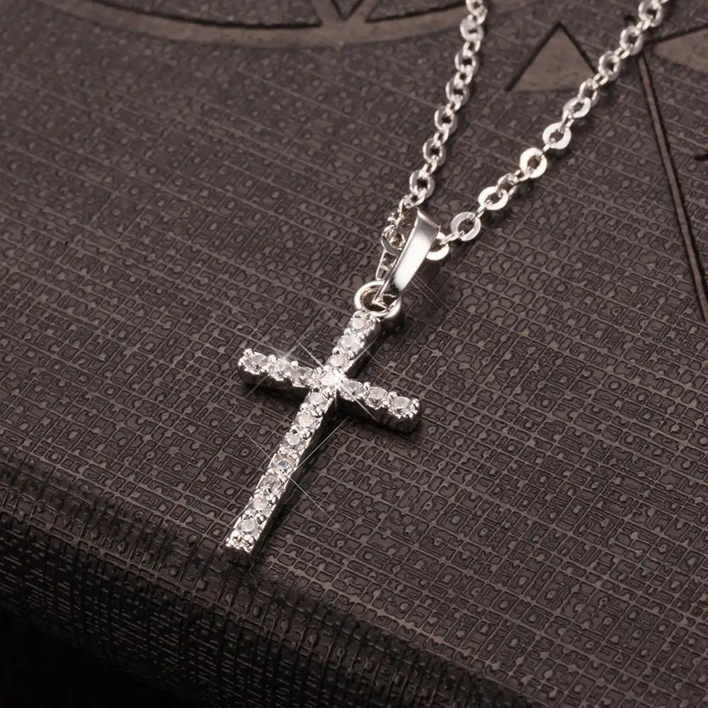 Fashion Crystal Jesus Cross Pendant Necklace – Gold & Black Color Jewelry for Men & Women (Dropshipping & Wholesale) - Image 2