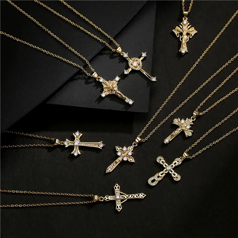 NEWBUY Gold Color Jesus Cross Pendant Necklace – Stainless Steel Christian Jewelry for Men & Women - Image 2