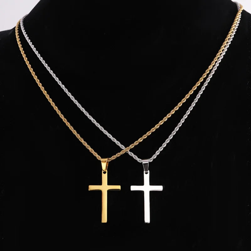 LATS Vintage Stainless Steel Chain Alloy Cross Pendant Necklace – High Quality Wholesale Jewelry - Image 6