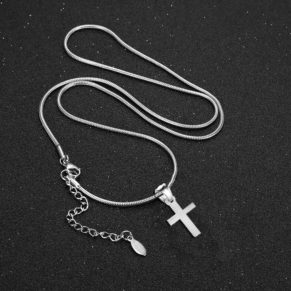Fashion Small Jesus Cross Pendant Female Gold Silver Color Stainless Steel Snake Chain Necklace for Women Religious Jewelry Gift - Image 6