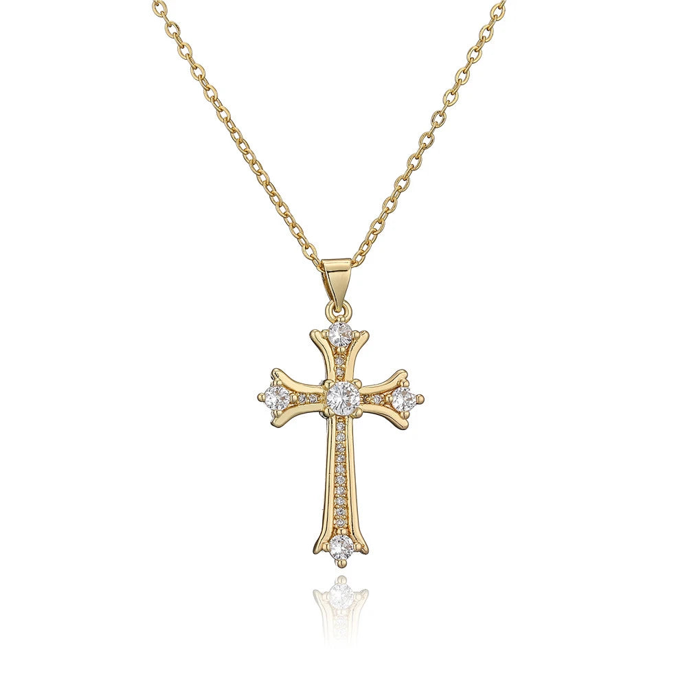 NEWBUY Gold Color Jesus Cross Pendant Necklace – Stainless Steel Christian Jewelry for Men & Women - Image 8