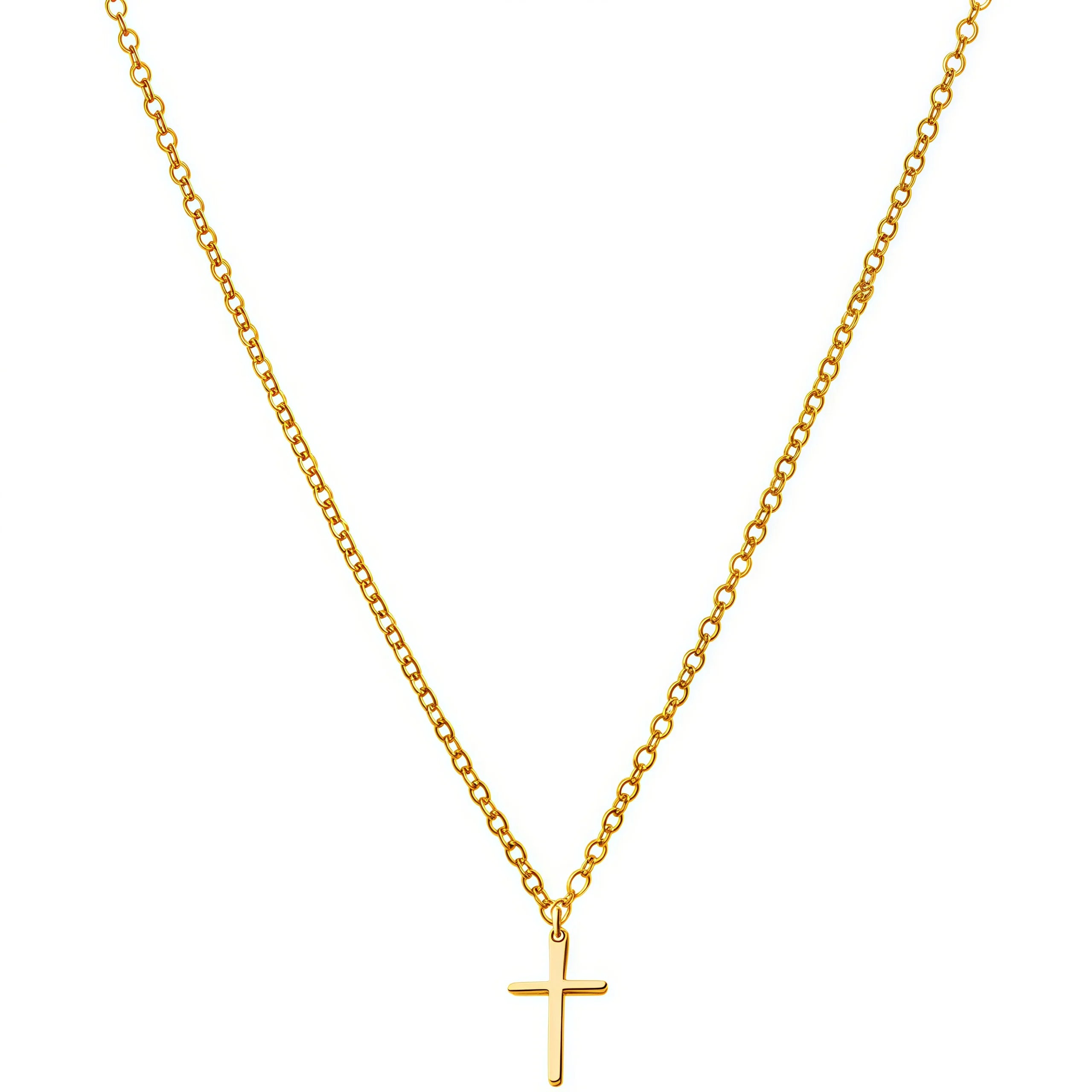 Luxury Stainless Steel Crystal Cross Pendant Necklace – Elegant Christian Jewelry for Women