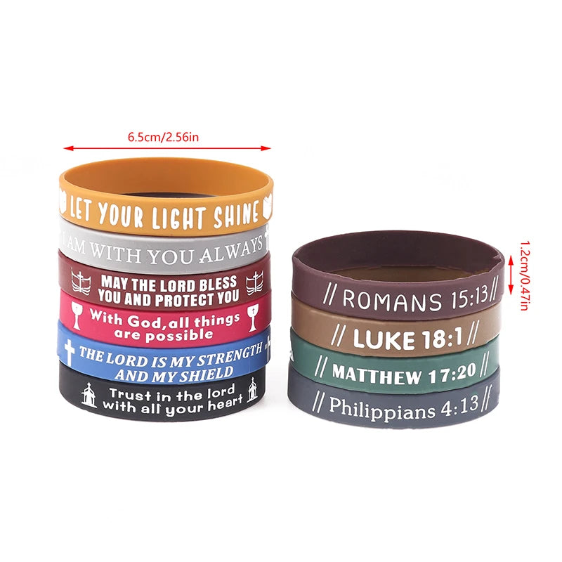 40pcs Inspirational Bible Verse Silicone Bracelets – Faith-Based Wristbands for Men, Women & Teens - Image 6