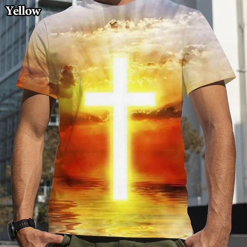 Christian Cross Jesus 3D Printed T-Shirt – Casual Faith Tee for Men & Women - Image 4