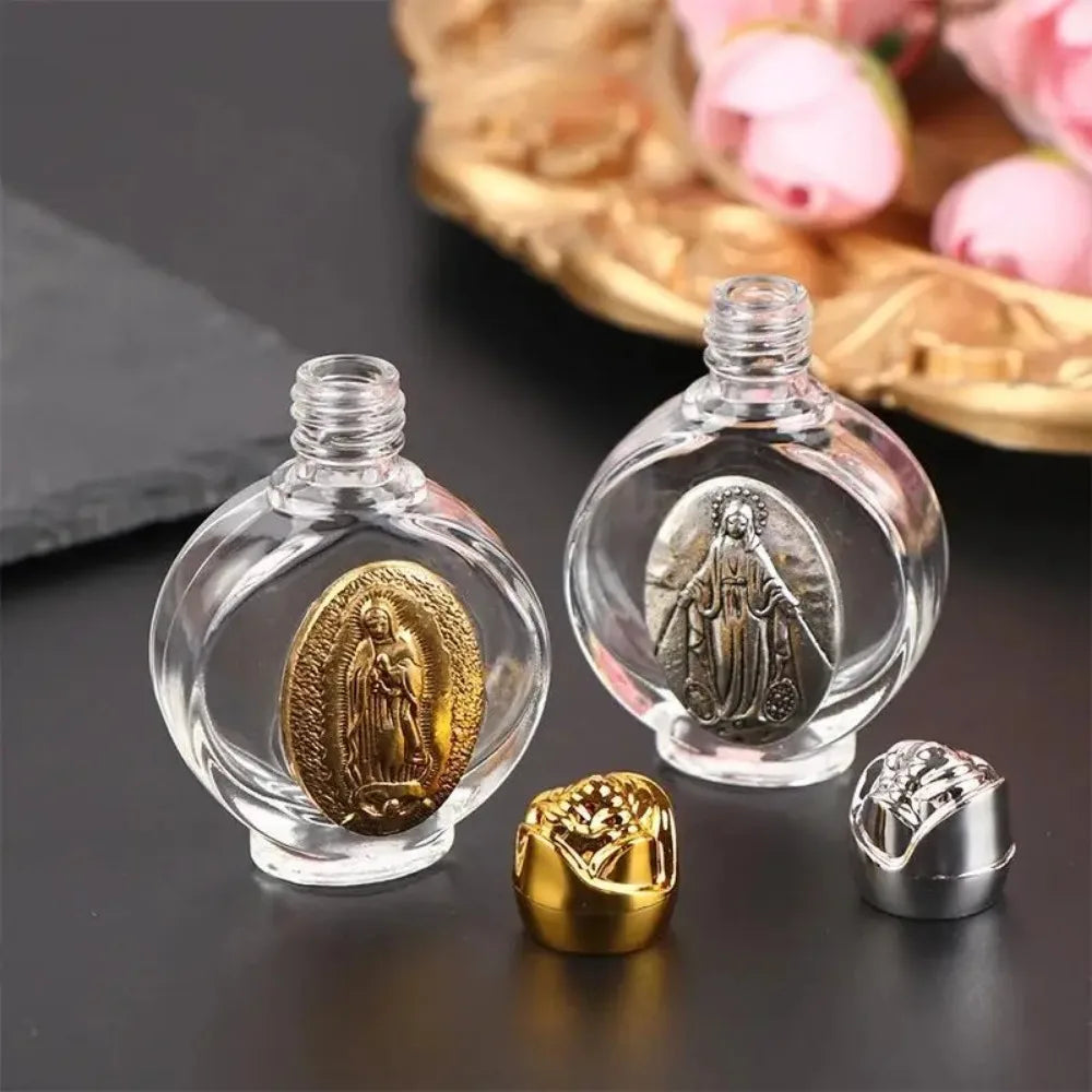 Holy Water Bottle – Jesus & Virgin Mary Religious Cross Sculpture Bottle - Image 4