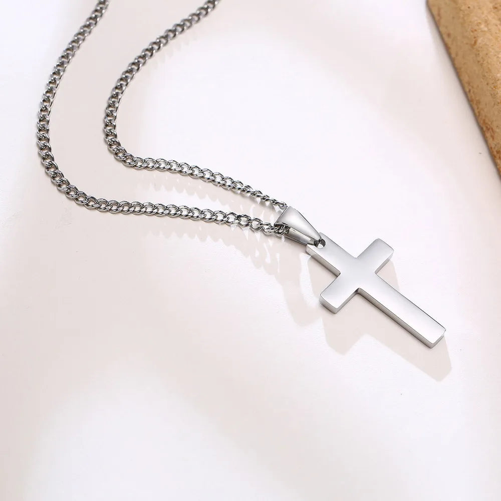 Casual Cross Pendant Necklace – Waterproof Stainless Steel Jewelry for Men & Boys - Image 5