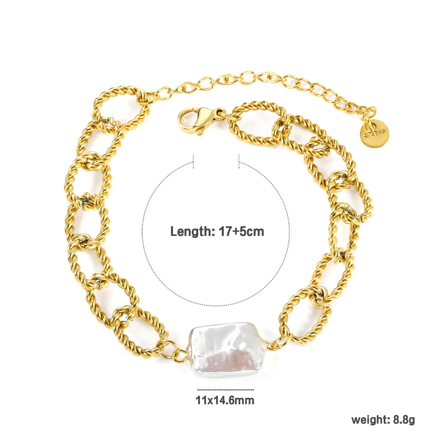 LUXUSTEEL Simple Hollow Circular Buckle Bracelet – Stainless Steel Chain Jewelry for Women & Girls - Image 21