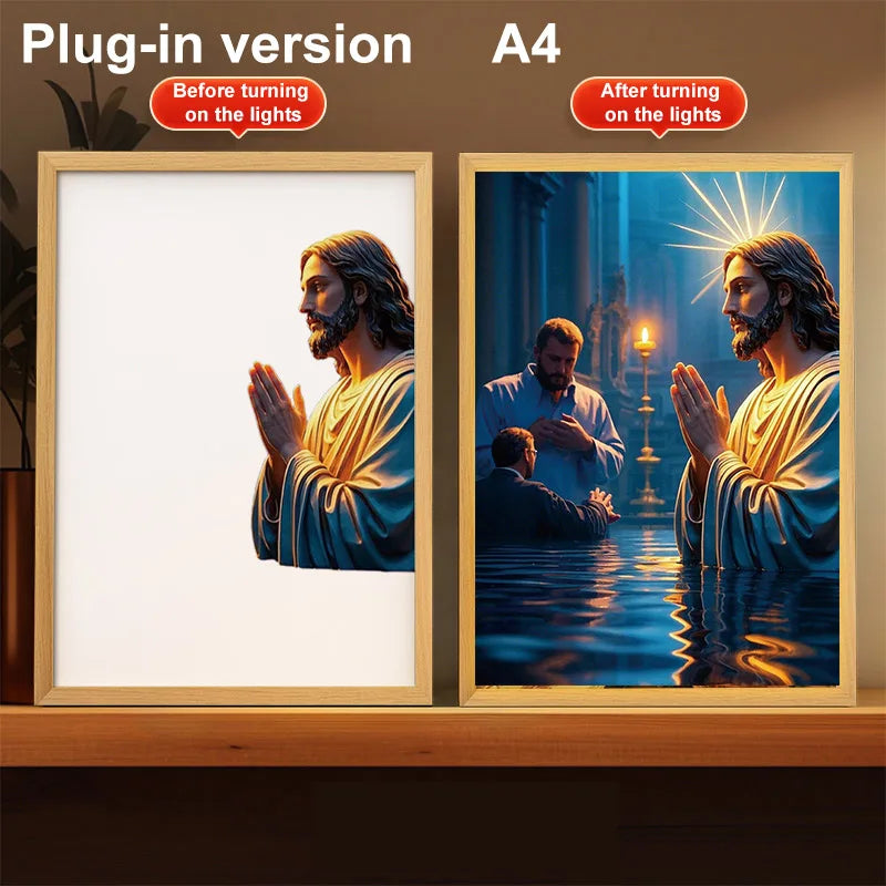Lumin Works "Jesus – I Am Always With You" 4D LED Wall Art Light - Image 24