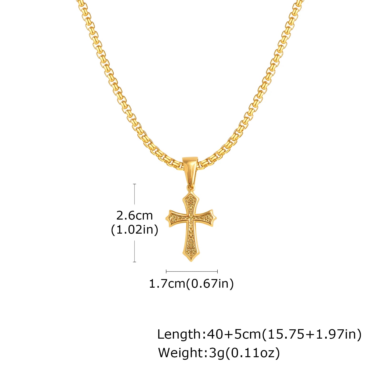 Cross Pendant Necklace for Men & Boys – Stainless Steel Christian Jewelry (50/55/60cm) - Image 7