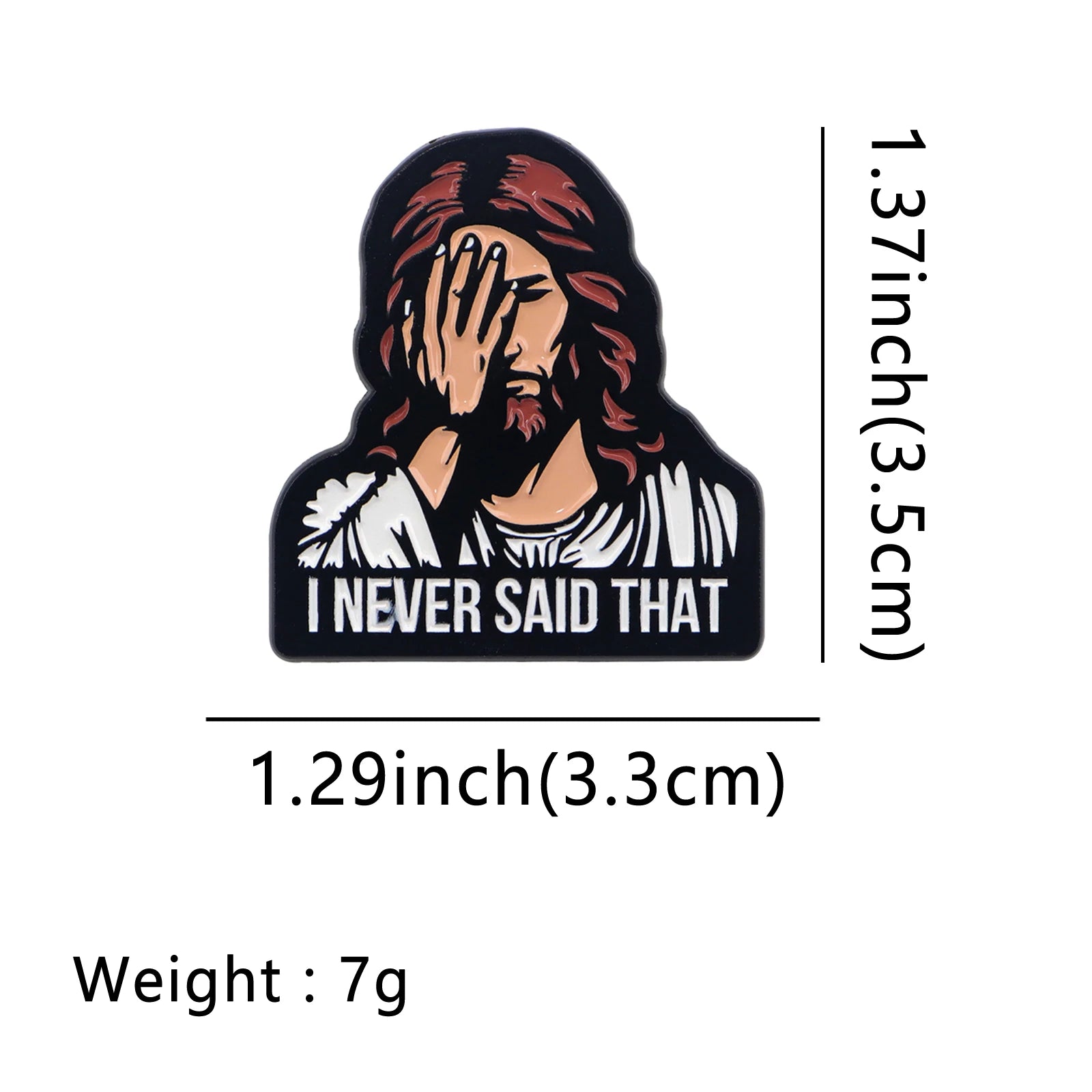 I NEVER SAID THAT – Jesus Enamel Pin Brooch – Vintage Christian Lapel Badge - Image 5