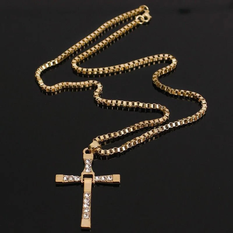 Dominic Toretto “The Fast and The Furious” Vin Diesel Inspired Crystal Jesus Cross Pendant Necklace - Image 5