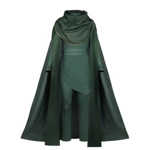 Loki "God of Lies" Cosplay Costume – Green Top, Pants & Cloak Set for Adults