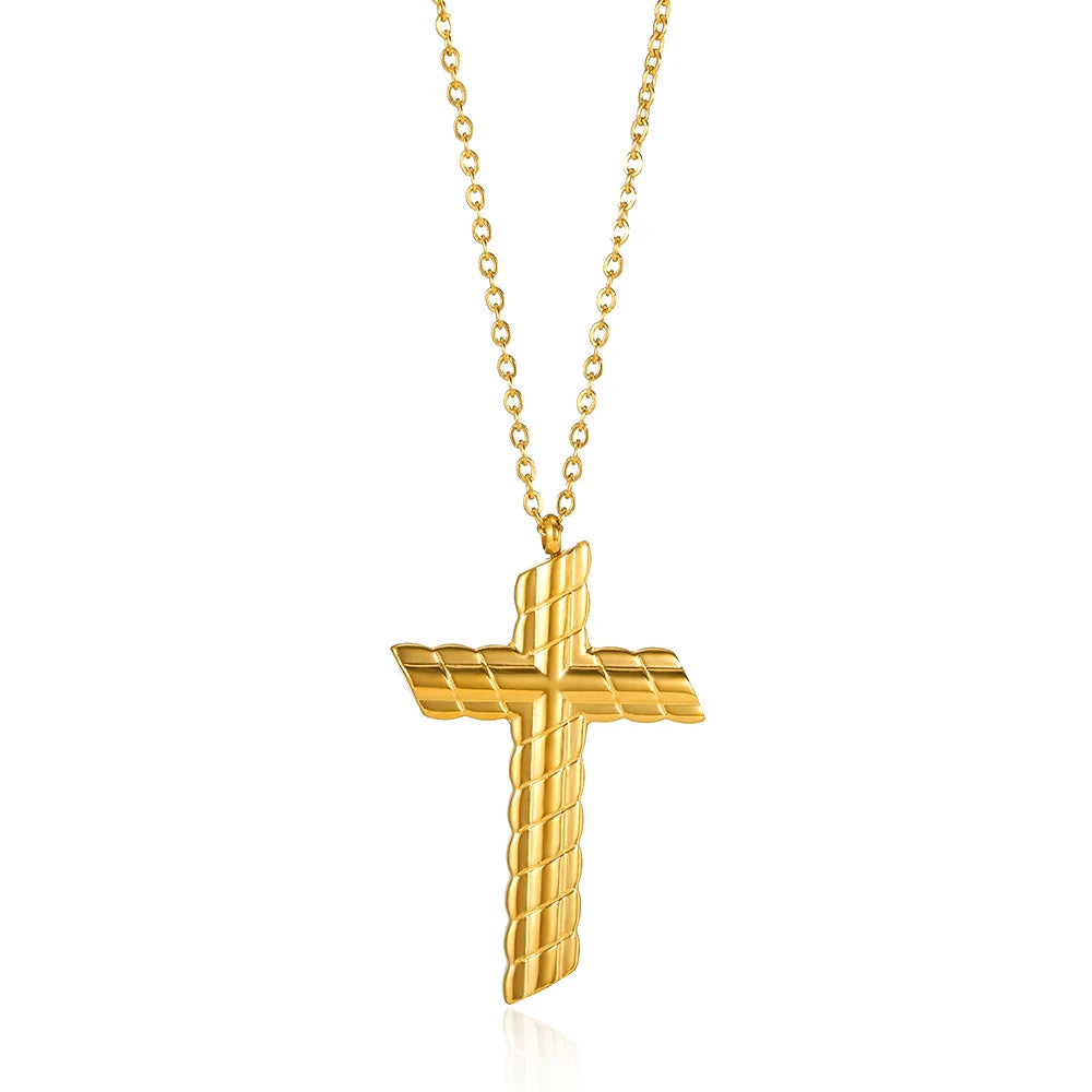 Classic Stainless Steel Cross Necklace – Christian Prayer Jewelry for Men & Women - Image 22