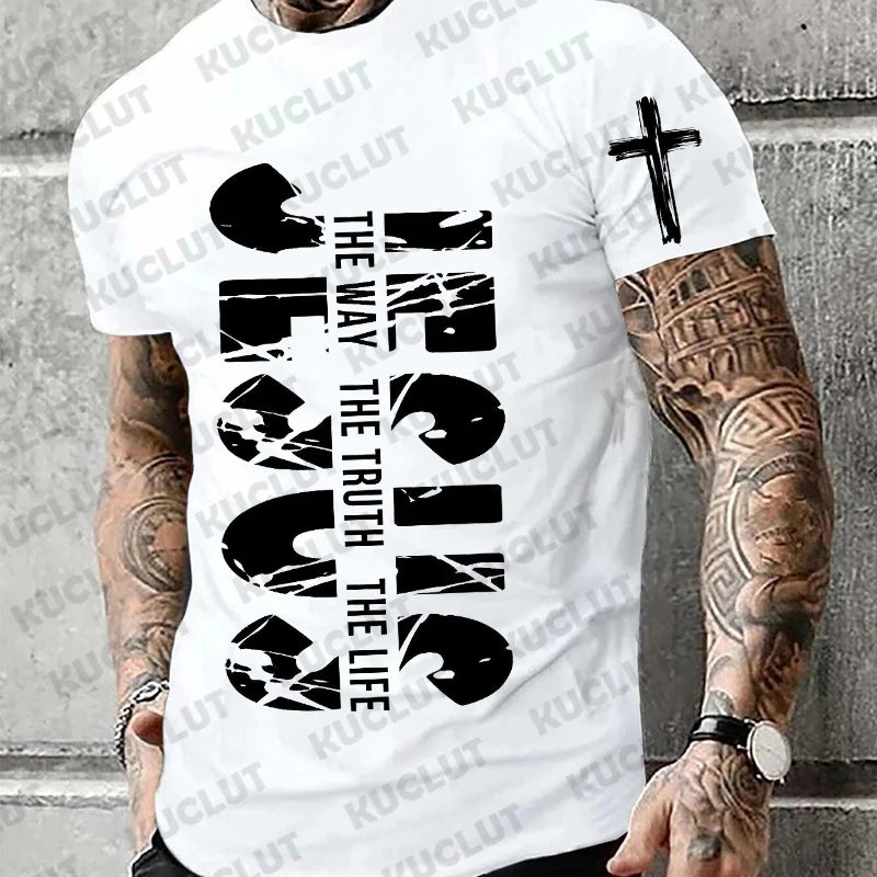 "Jesus – The Way, The Truth, The Life" T-Shirt – Retro Christian Streetwear for Men - Image 9
