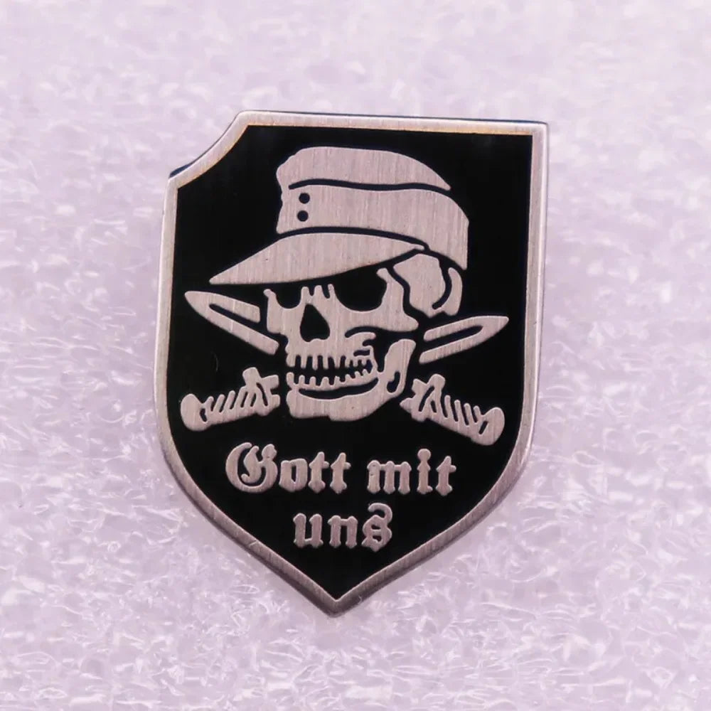 God with Us Skull Enamel Pin – "Gott Mit Uns" Lapel Brooch for Jackets, Backpacks & Accessories - Image 2