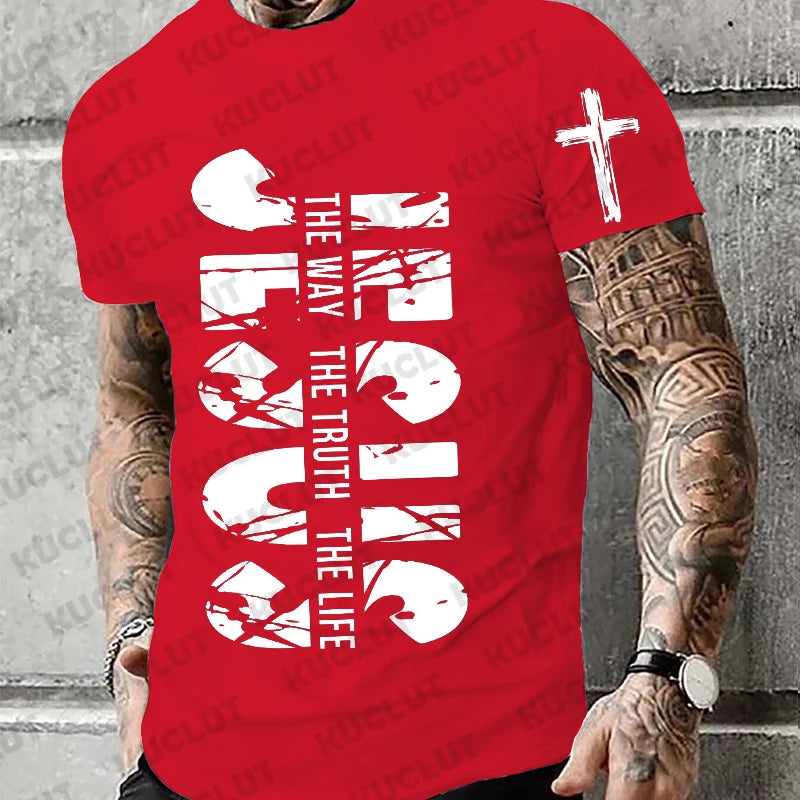 "Jesus – The Way, The Truth, The Life" T-Shirt – Retro Christian Streetwear for Men - Image 12