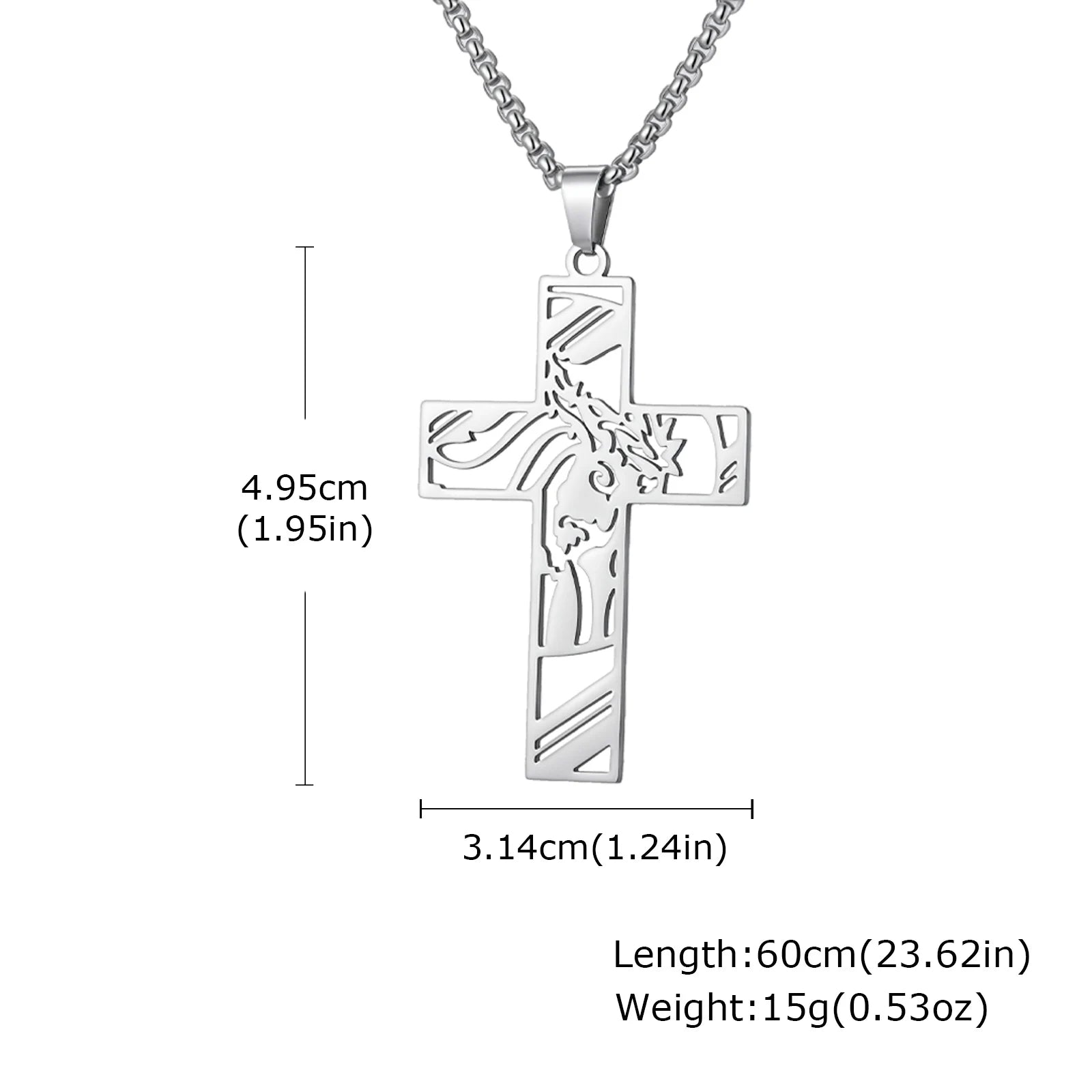 Jesus Cross Necklace for Men & Boys – Hollow Out Jesus Face Stainless Steel Pendant - Image 8