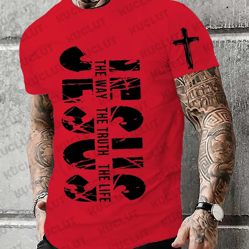 "Jesus – The Way, The Truth, The Life" T-Shirt – Retro Christian Streetwear for Men - Image 13