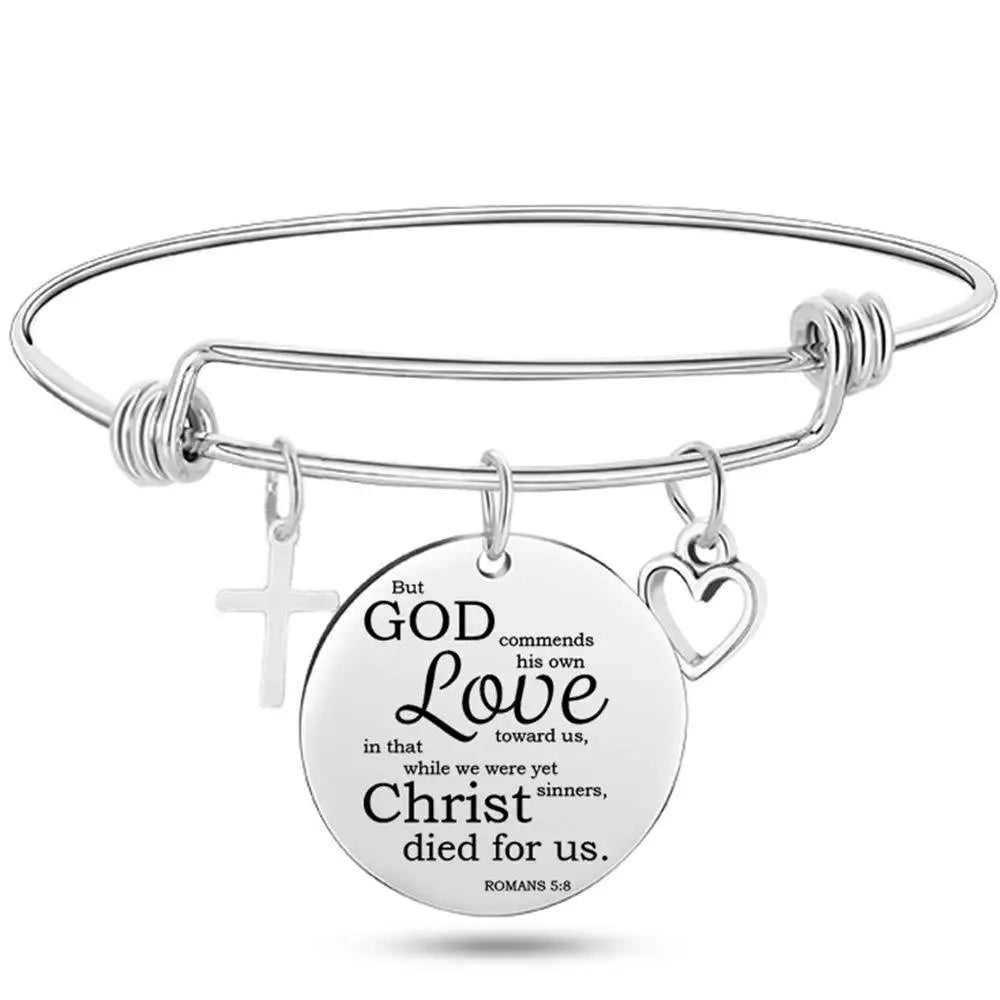 DAVINI Stainless Steel Adjustable Bible Verse Bangle – 20 Inspiring Christian Styles - Image 6