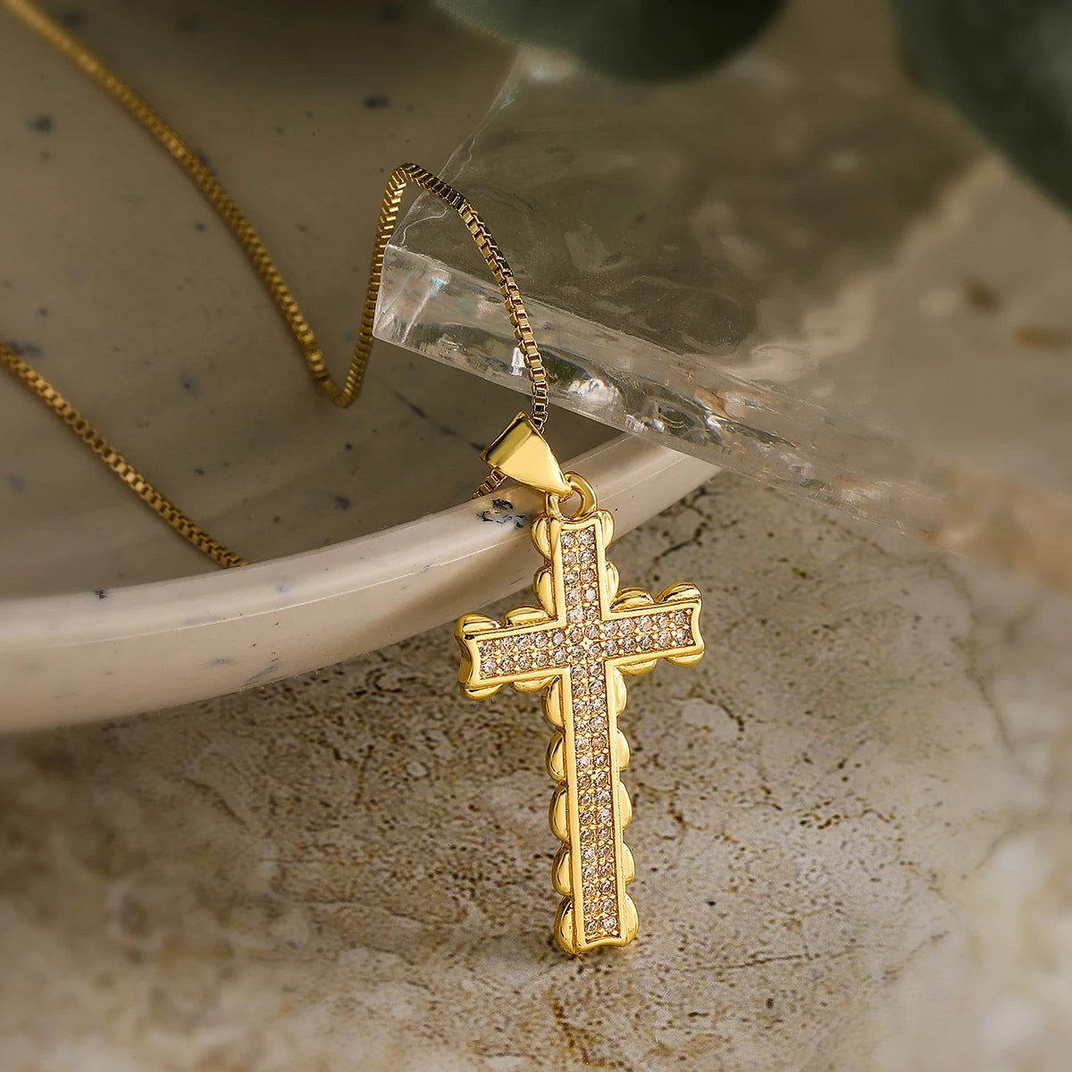 NEWBUY Gold Color Jesus Cross Pendant Necklace – Stainless Steel Christian Jewelry for Men & Women - Image 17